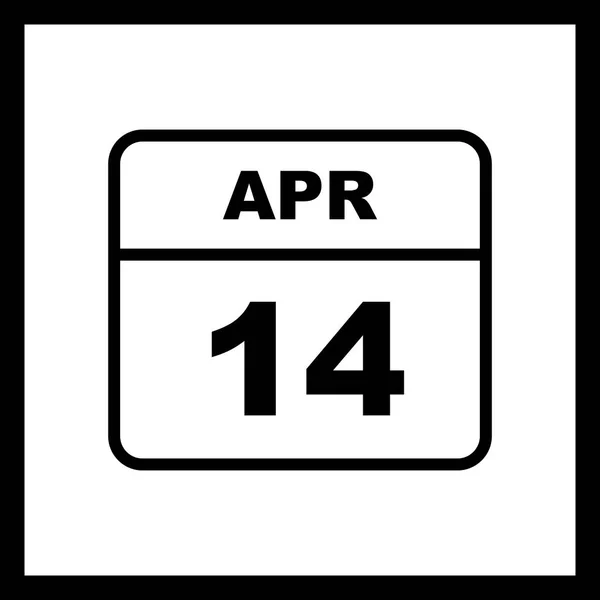 14. april Dato på en enkelt dag kalender - Stock-foto