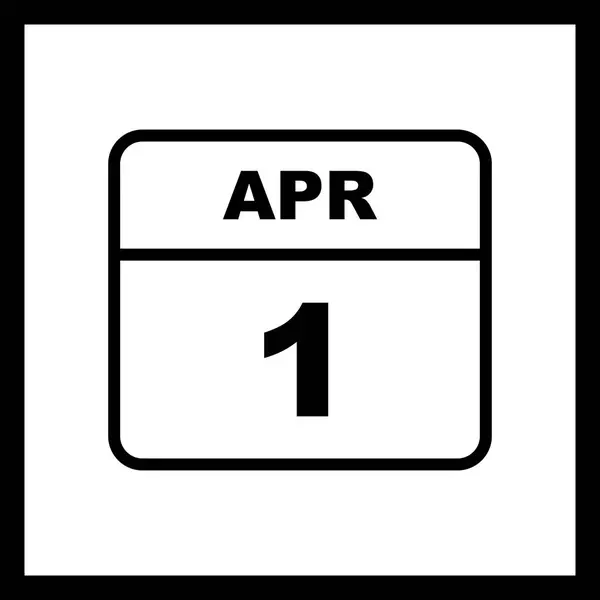 01 de abril Data em um calendário único dia — Fotografia de Stock