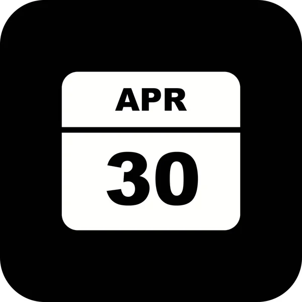 April 30th Date on a Single Day Calendar — Stock Photo, Image