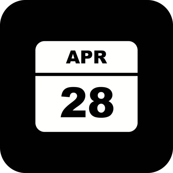 28 aprile Data in un unico giorno Calendario — Foto Stock