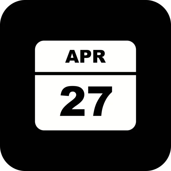 4 月 27 日の単日カレンダーの日付 — ストック写真