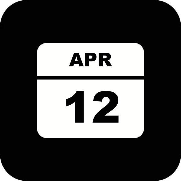 12 de abril Data em um calendário único dia — Fotografia de Stock