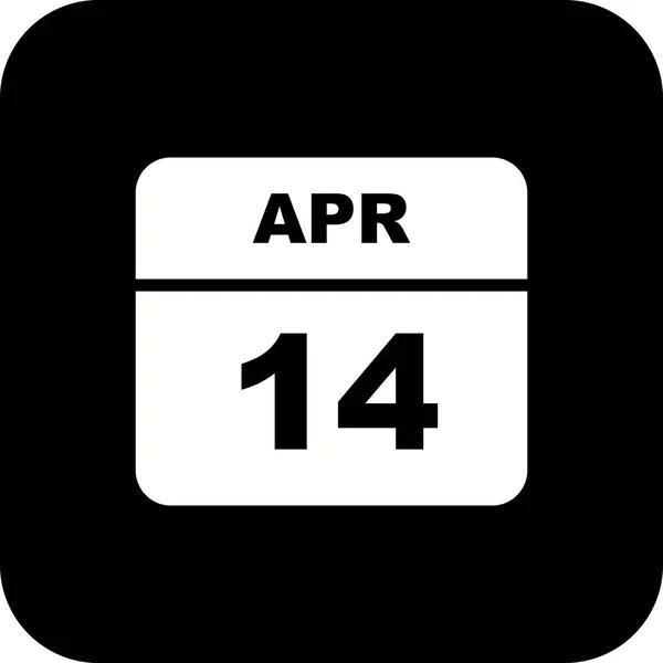 14 de abril Fecha en un calendario de un solo día —  Fotos de Stock