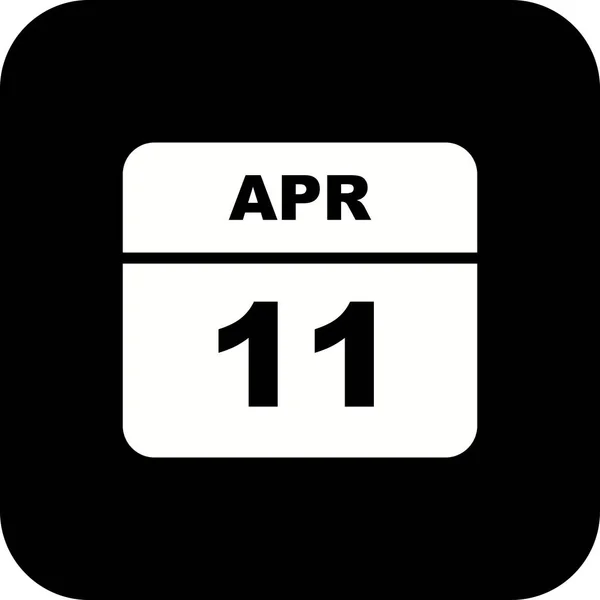 4 月 11 日の単日カレンダーの日付 — ストック写真