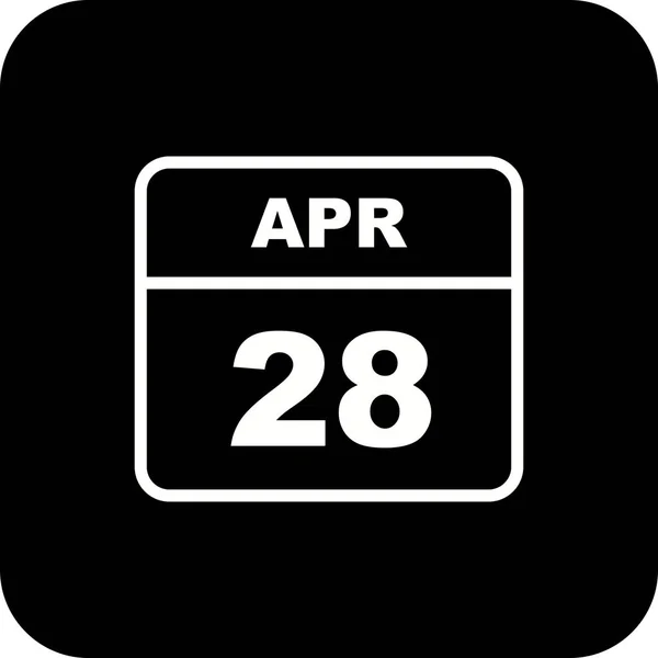 28 kwietnia Data w kalendarzu jednodniowe — Zdjęcie stockowe