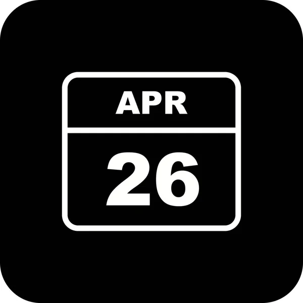 26 kwietnia Data w kalendarzu jednodniowe — Zdjęcie stockowe