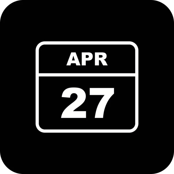 27. April Datum an einem einzigen Tag Kalender — Stockfoto