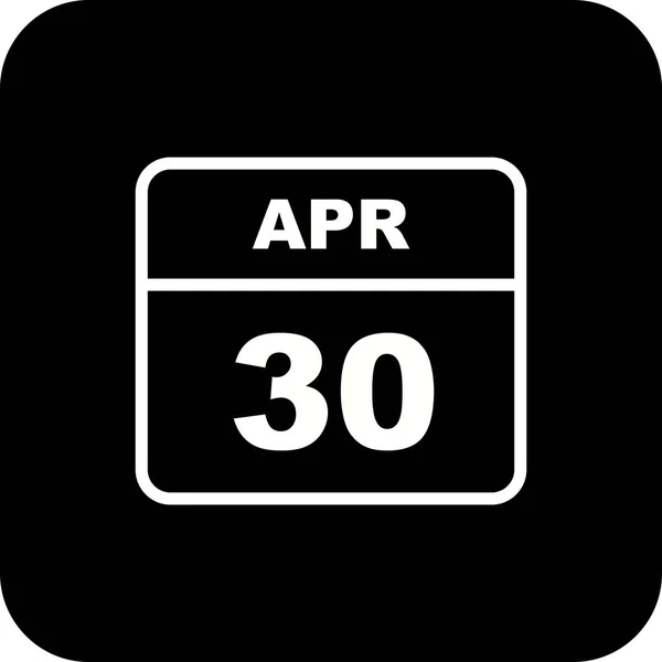 April 30th Date on a Single Day Calendar — Stock Photo, Image