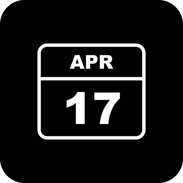 17 de abril Fecha en un calendario de un solo día —  Fotos de Stock