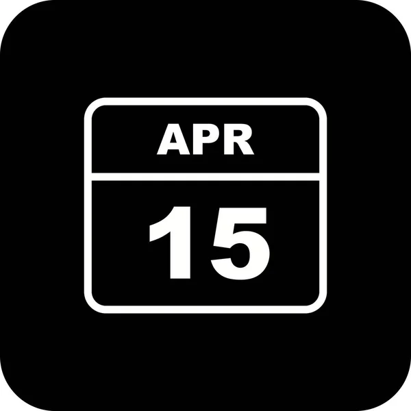 April 15th Date on a Single Day Calendar — Stock Photo, Image