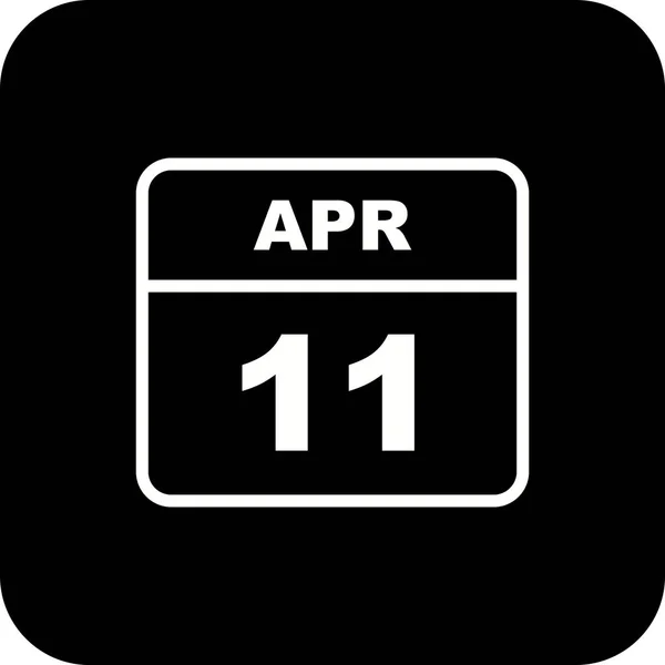 11 avril Date sur un calendrier d'un seul jour — Photo