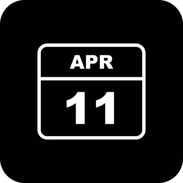 April 11th Date on a Single Day Calendar — Stock Photo, Image