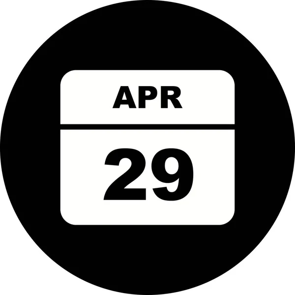 29 avril Date sur un calendrier d'un seul jour — Photo