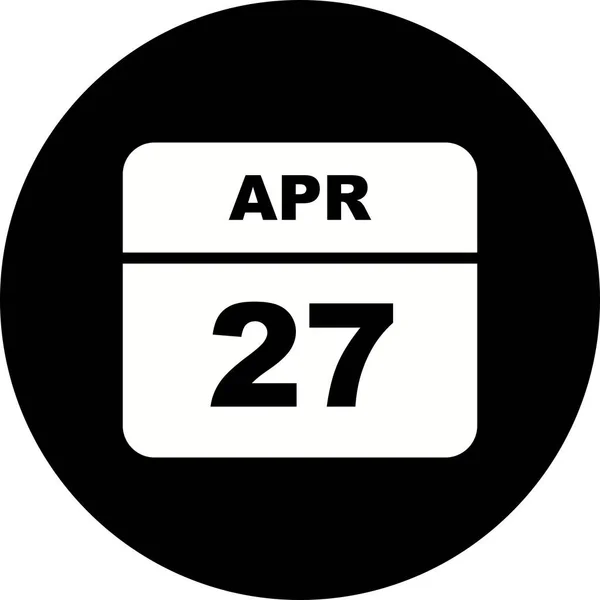 27. April Datum an einem einzigen Tag Kalender — Stockfoto