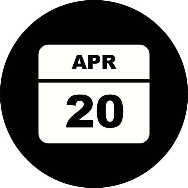 20 april datum på en enda dag kalender — Stockfoto