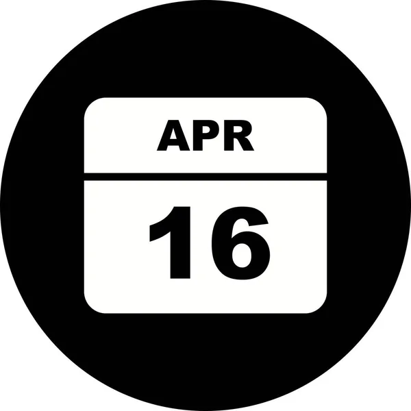 April 16th Date on a Single Day Calendar — Stock Photo, Image