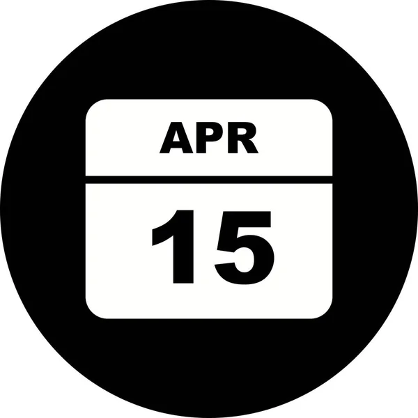 15 de abril Data em um calendário único dia — Fotografia de Stock