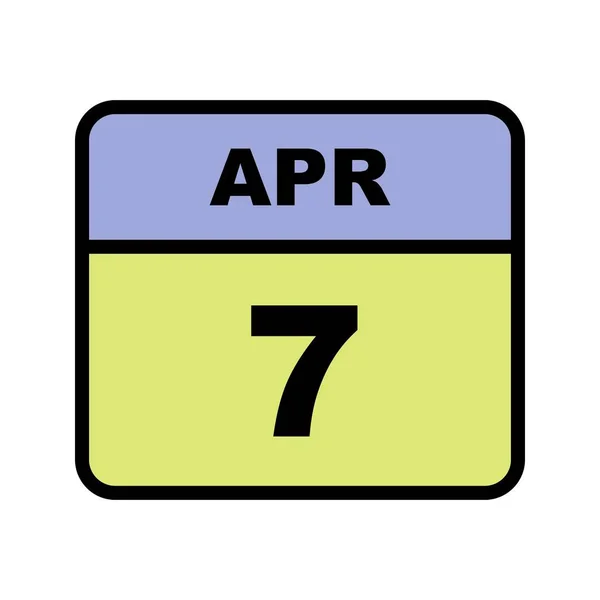 7. dubna datum v kalendáři jednoho dne — Stock fotografie