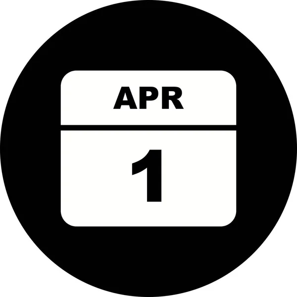 1 de abril Fecha en un calendario de un solo día —  Fotos de Stock