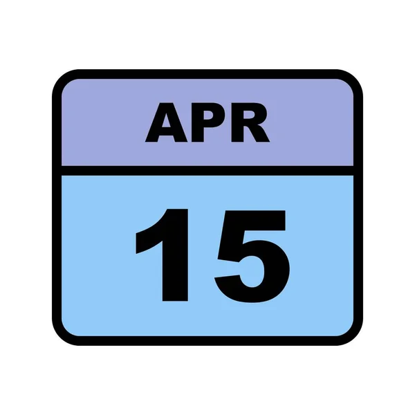 15 april datum op één dag kalender — Stockfoto
