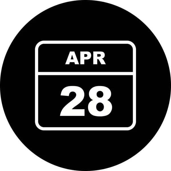 28 de abril Data em um único dia Calendário — Fotografia de Stock