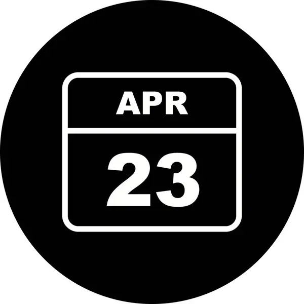 23 avril Date sur un calendrier d'un seul jour — Photo