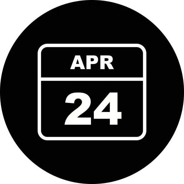 24 Aprile Data in un Calendario Unico Giorno — Foto Stock