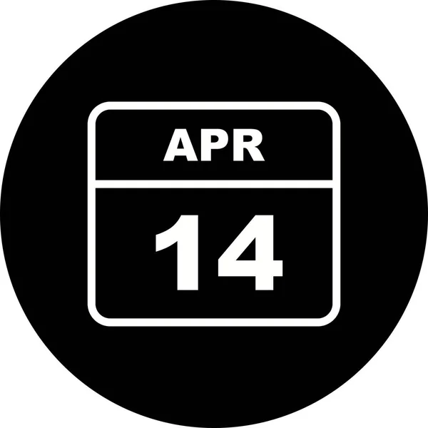 14 april datum på en enda dag kalender — Stockfoto