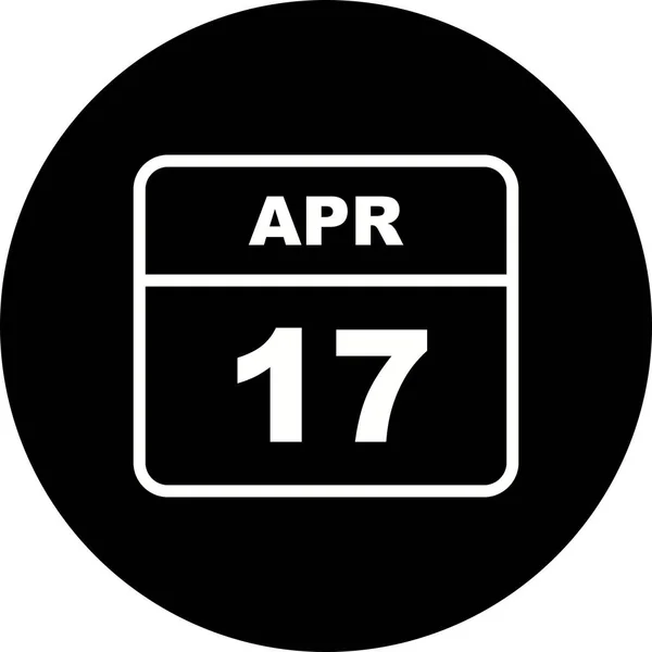 17 Aprile Data su un Calendario Unico Giorno — Foto Stock