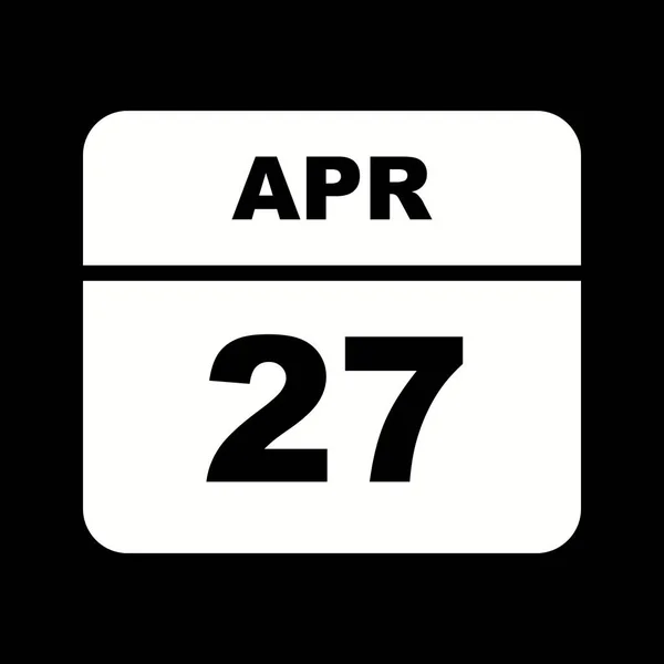 27 de abril Data em um calendário único dia — Fotografia de Stock