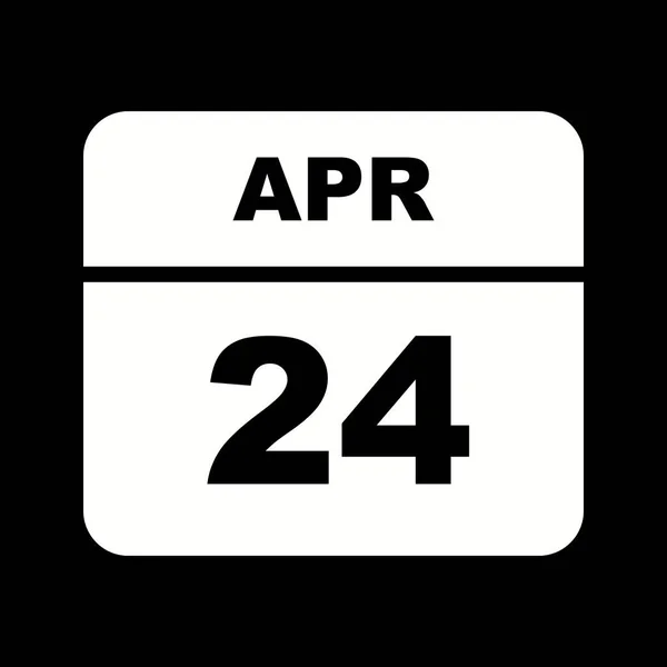 24 Aprile Data in un Calendario Unico Giorno — Foto Stock