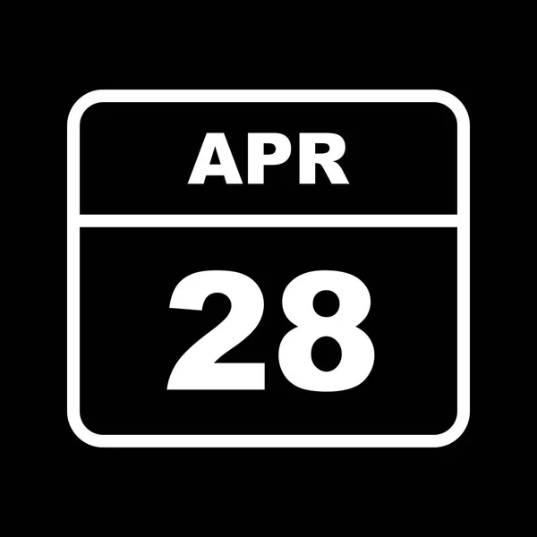 28 april datum op één dag kalender — Stockfoto