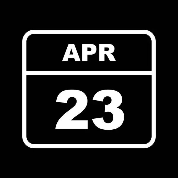 23 de abril Data em um único dia Calendário — Fotografia de Stock