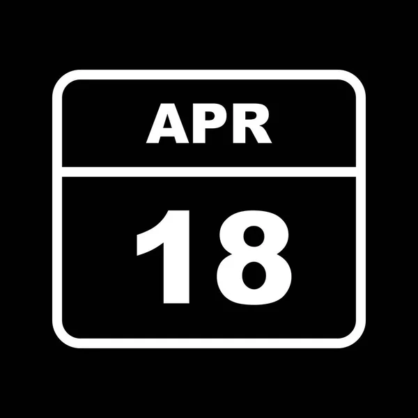 18 de abril Data em um calendário único dia — Fotografia de Stock