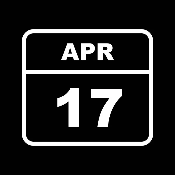 April 17th Date on a Single Day Calendar — Stock Photo, Image