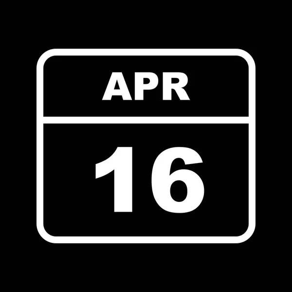 April 16th Date on a Single Day Calendar — Stock Photo, Image