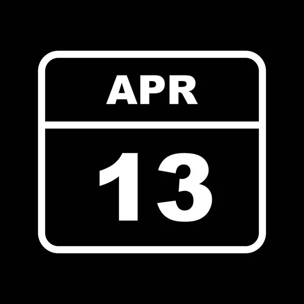 13 Απριλίου ημερομηνία σε ημερολόγιο μίας ημέρας — Φωτογραφία Αρχείου