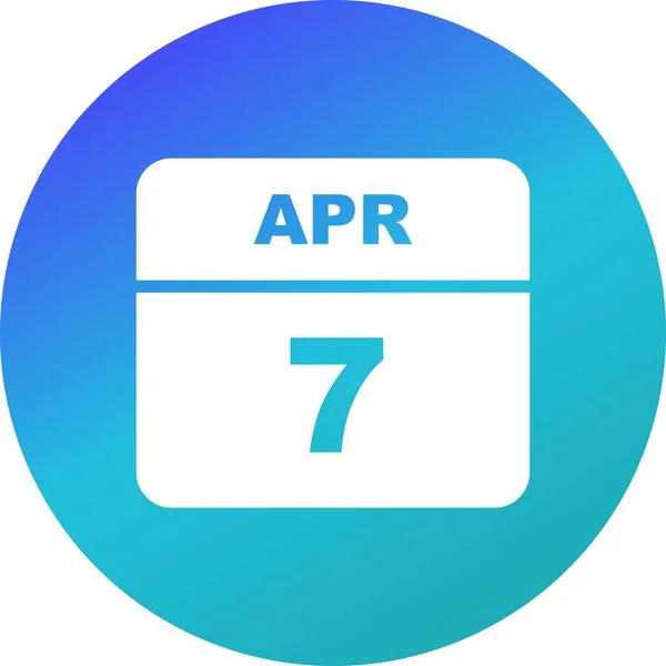 7. dubna datum v kalendáři jednoho dne — Stock fotografie