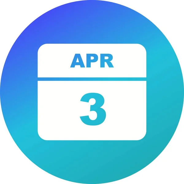 3. dubna do jednoho dne v kalendáři — Stock fotografie