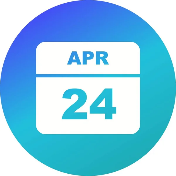 24 de abril Fecha en un calendario de un solo día — Foto de Stock