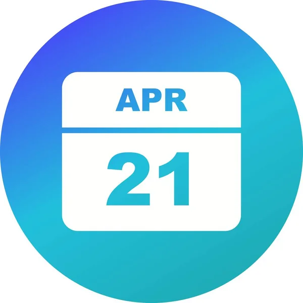 21. dubna v kalendáři jednoho dne — Stock fotografie