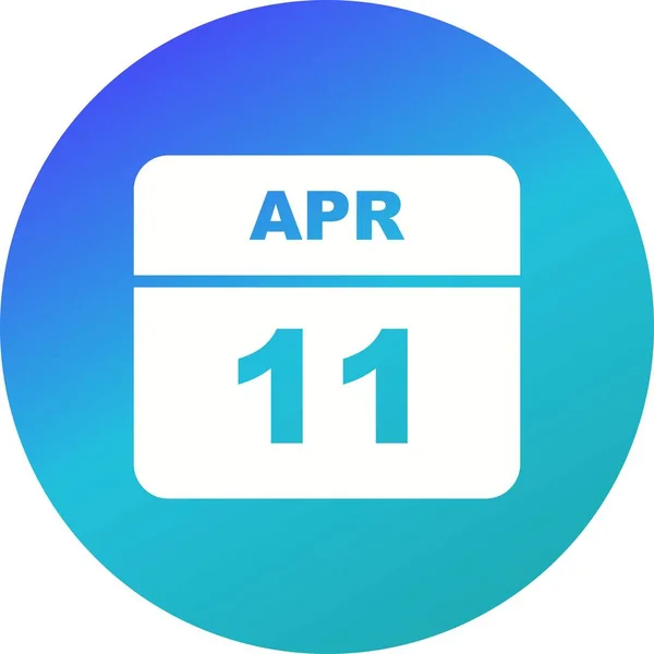 11 Aprile Data su un Calendario Unico Giorno — Foto Stock