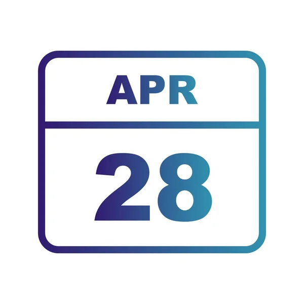 28 de abril Fecha en un calendario de un solo día —  Fotos de Stock