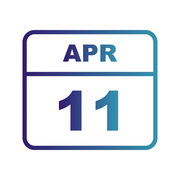 11. April Datum an einem einzigen Tag Kalender — Stockfoto