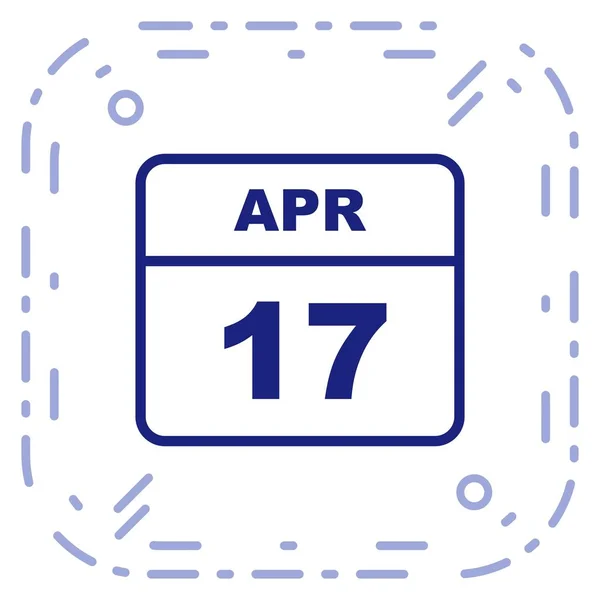 17 de abril Data em um calendário único dia — Fotografia de Stock