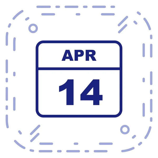 14 avril Date sur un calendrier d'un seul jour — Photo
