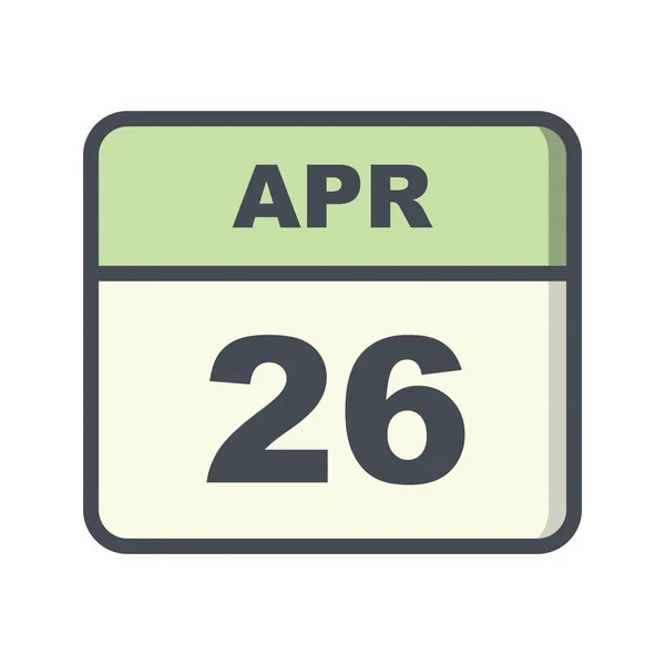 April 26th Date on a Single Day Calendar — Stock Photo, Image