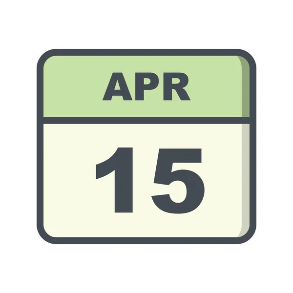 15. April Datum an einem einzigen Tag Kalender — Stockfoto