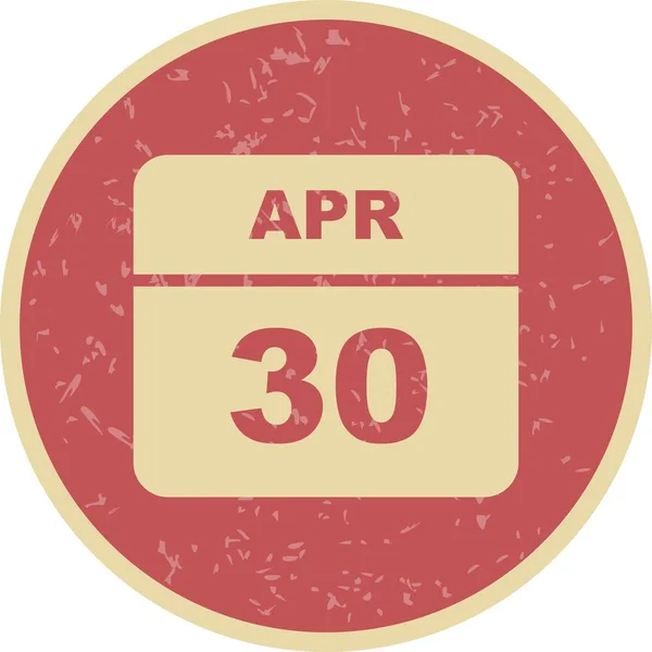 30 de abril Fecha en un calendario de un solo día — Foto de Stock