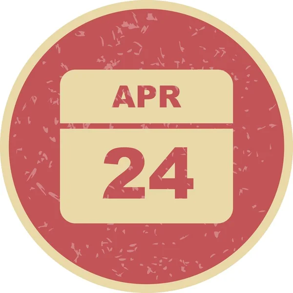 Дата 24 апреля в календаре одного дня — стоковое фото